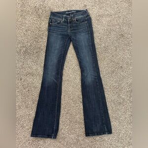 Early 2000s low rise boot cut American eagle jeans